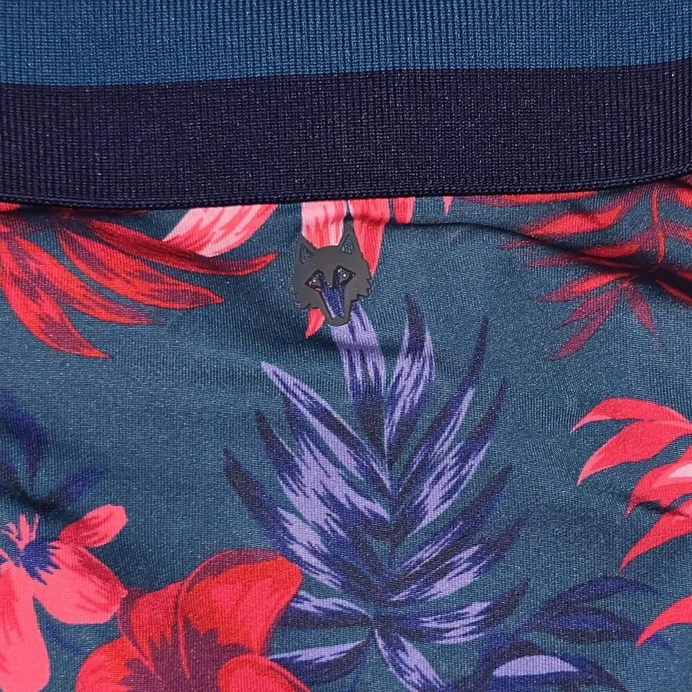 Greyson Herbarium Polo Shirt Mens XXLarge Blue Floral Wolf Golf Performance